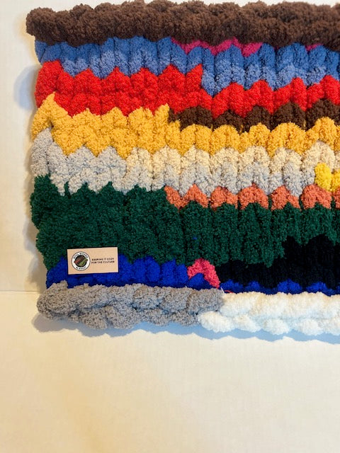 Soul Swatch™ — Chunky Finger Knit Mini Blanket | Handmade | One of a Kind | Cozy Home Decor | 12x19 | Soul Woven Blankets