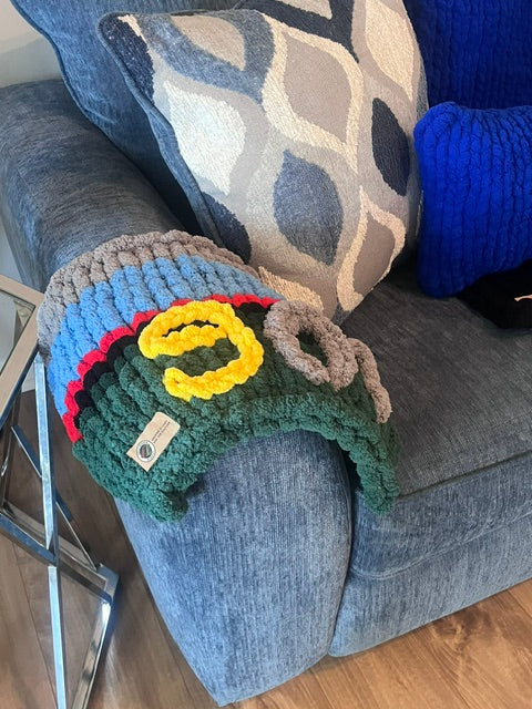 Soul Swatch™ — Chunky Finger Knit Mini Blanket | Handmade | One of a Kind | Cozy Home Decor | 12x19 | Soul Woven Blankets