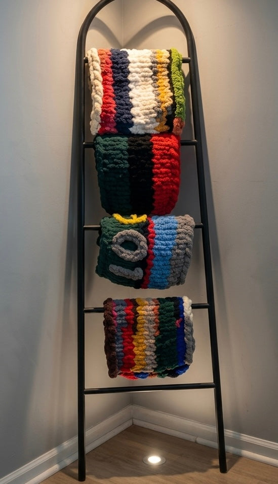 Soul Swatch™ — Chunky Finger Knit Mini Blanket | Handmade | One of a Kind | Cozy Home Decor | 12x19 | Soul Woven Blankets